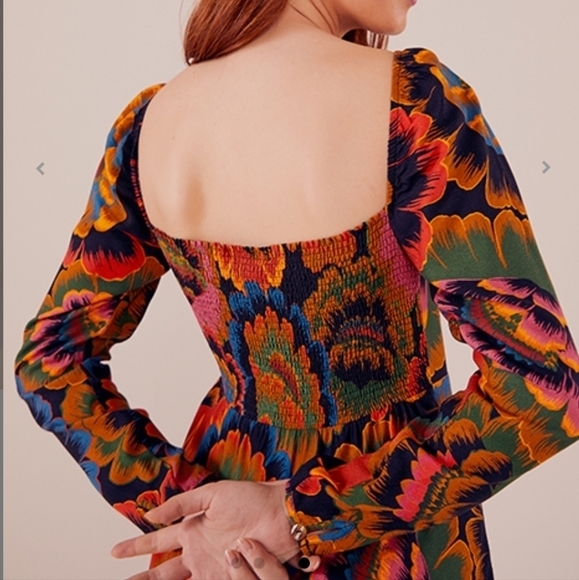 New FARM RIO Colorful Flowers Midi Dress Size S - Picture 6 of 16